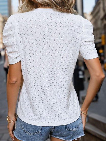 Effortless Chic Bubble Sleeve Top - Stylish and Trendy Blouse for Women Country in My Heart