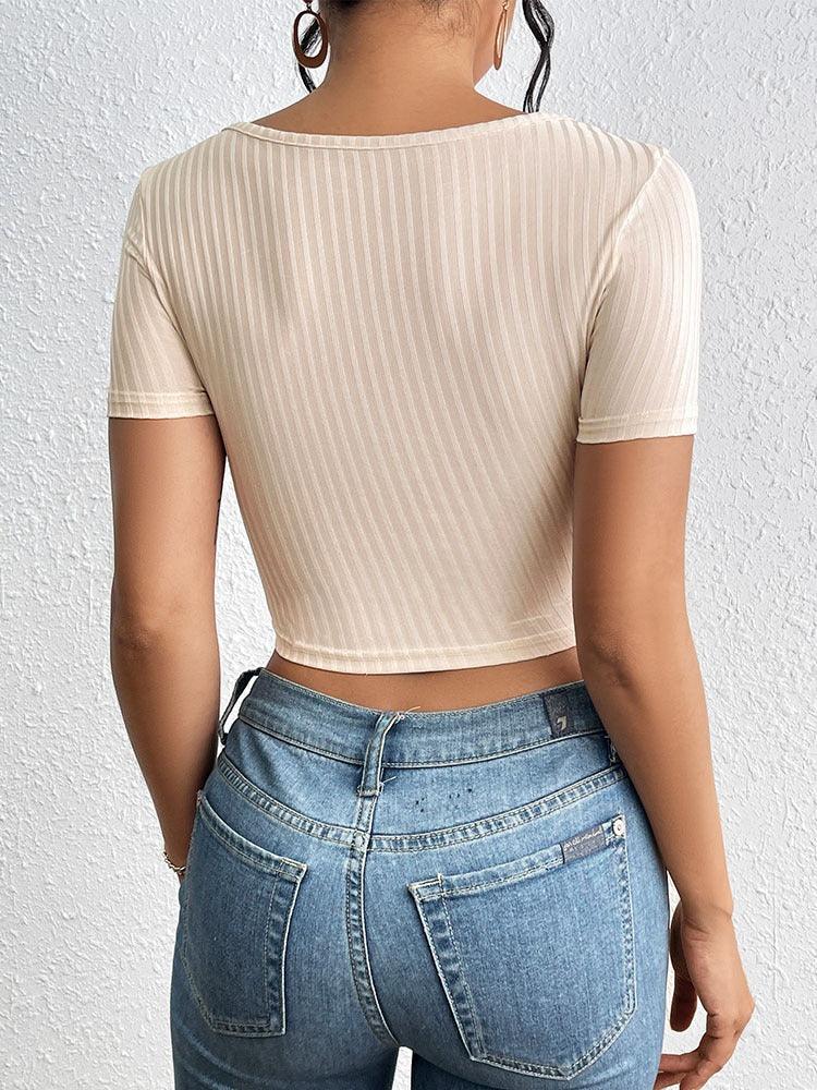 Silky Textured Crop Top – Chic Asymmetrical Collar Top for Casual & Formal Wear Country in My Heart