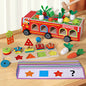 Children's early education puzzle multifunctional four in one knock ball, pull radish, cover column, fire truck, Montessori toy