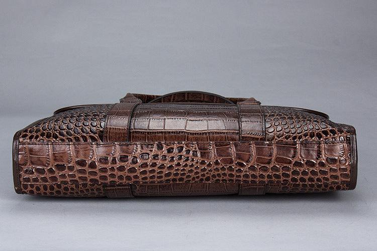 Exotic Croco Leather Laptop Bag - Luxury Genuine Cowhide for Stylish Women Country in My Heart
