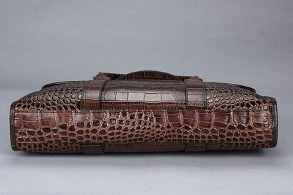 Exotic Croco Leather Laptop Bag - Luxury Genuine Cowhide for Stylish Women Country in My Heart