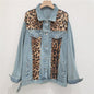 Wild Leopard Denim Jacket Top – Stylish Cowgirl Fashion with Leopard Print and Sequins Country in My Heart