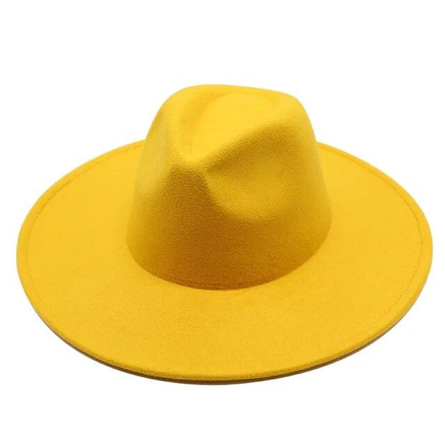 Modern Classic Felt Fedora – Stylish Wide Brim Wool Hat for Men and Women Country in My Heart