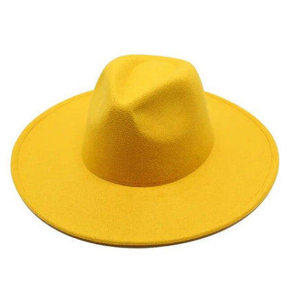 Modern Classic Felt Fedora – Stylish Wide Brim Wool Hat for Men and Women Country in My Heart
