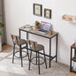 Bar Table Set with 2 Bar stools PU Soft seat with backrest Grey 43.31'' L x 15.75'' W x 35.43'' H