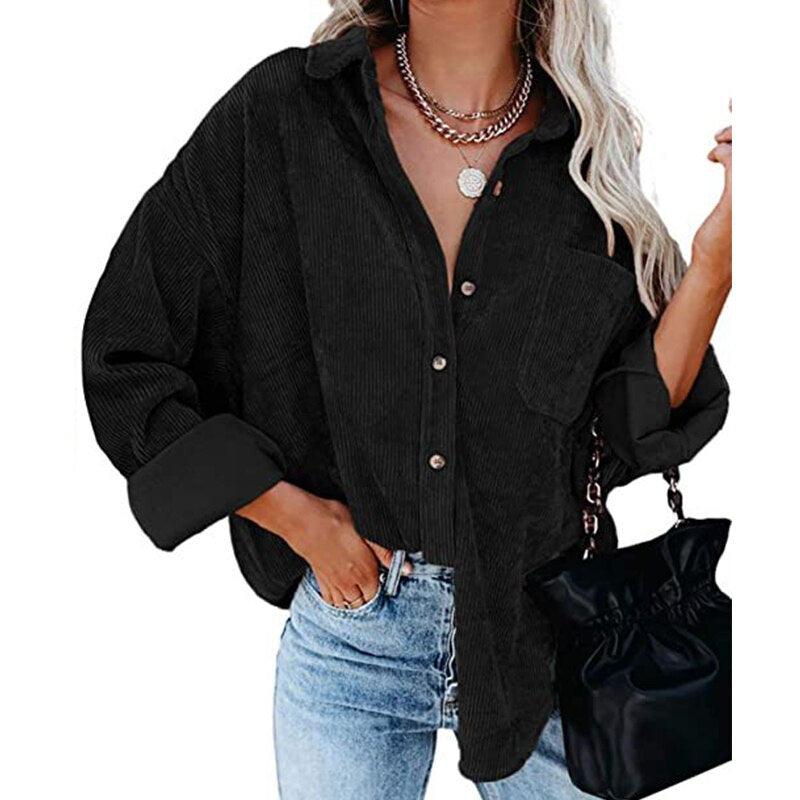Corduroy Country Chic Shirt – Stylish Single-Breasted Cowgirl Shirt Country in My Heart