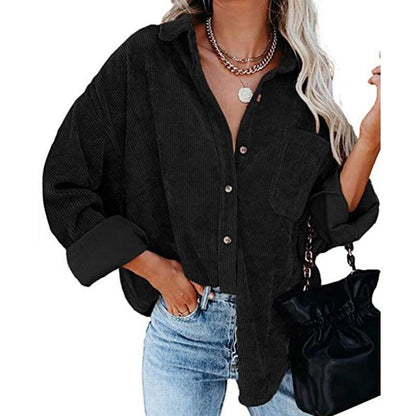 Corduroy Country Chic Shirt – Stylish Single-Breasted Cowgirl Shirt Country in My Heart