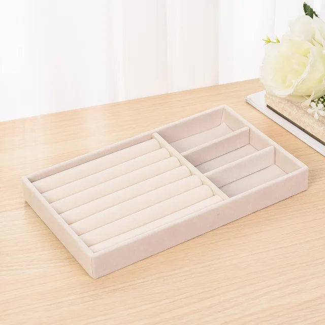 Plush jewelry storage box jewelry box rings earrings bracelets necklaces storage display shelf