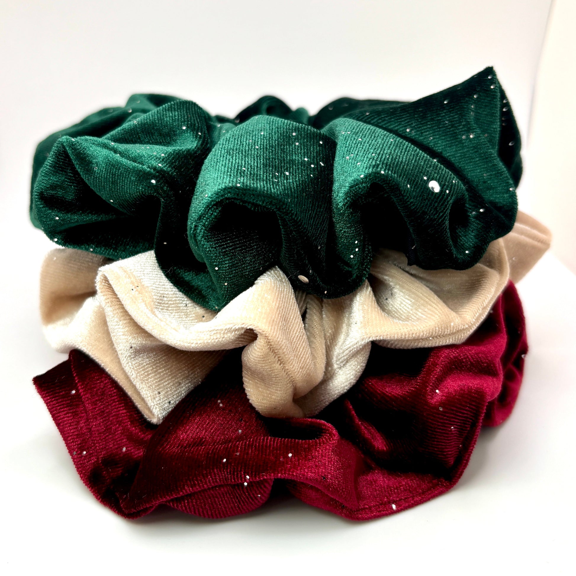 Christmas Sparkle Velvet Scrunchie Trio Enchanted Scrunch