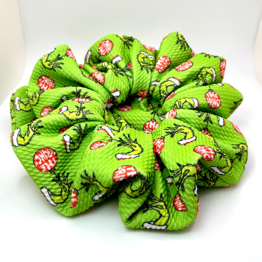 Grinch Ornament Christmas Bullet Scrunchie Enchanted Scrunch