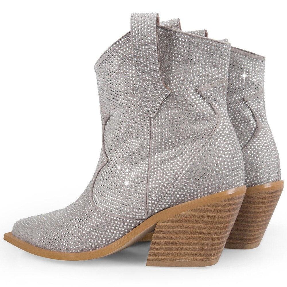Women’s Rhinestone Encrusted Bootie Style Cowboy Boots Country in My Heart
