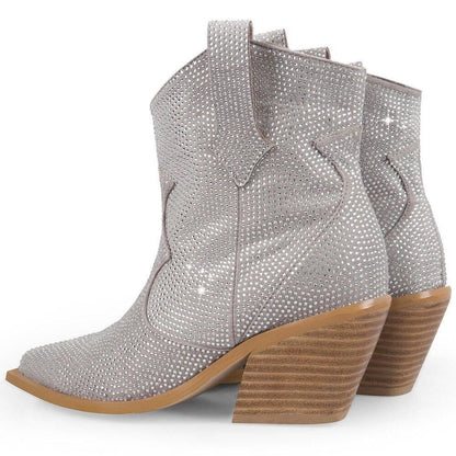 Women’s Rhinestone Encrusted Bootie Style Cowboy Boots Country in My Heart