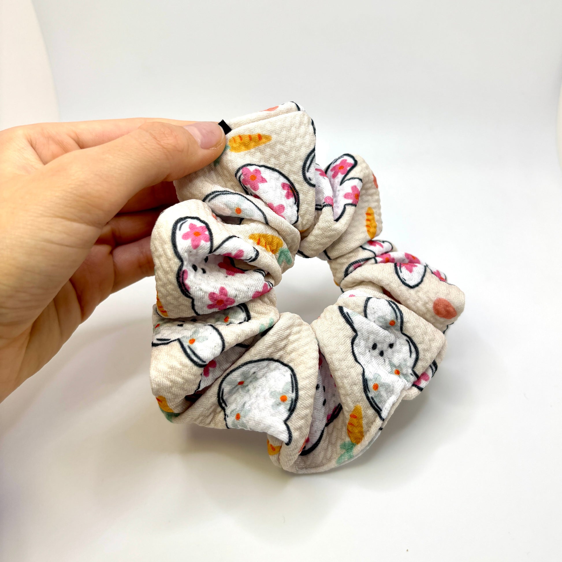 Mini Beige Flower Peep Easter Bullet Scrunchie Enchanted Scrunch
