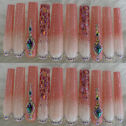 Natural tone long press on nails HOL stores