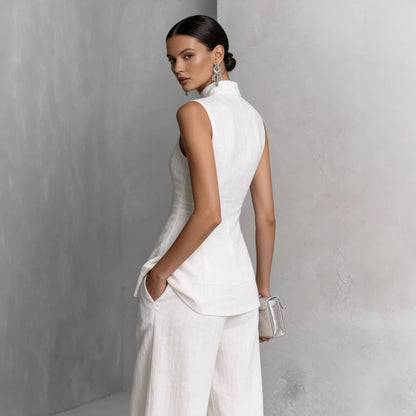 Women's Solid Color Sleeveless Top & Long Pants Two-Piece Set – 4 Colors XS–XXL FitiqueFit