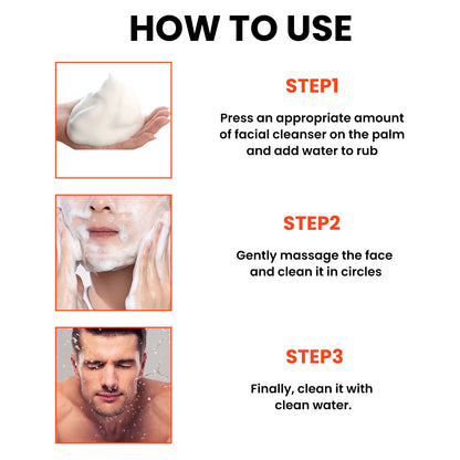 Men's Volcanic Face Wash, Acne Blackhead Face Deep Clean Pores And Oil Control