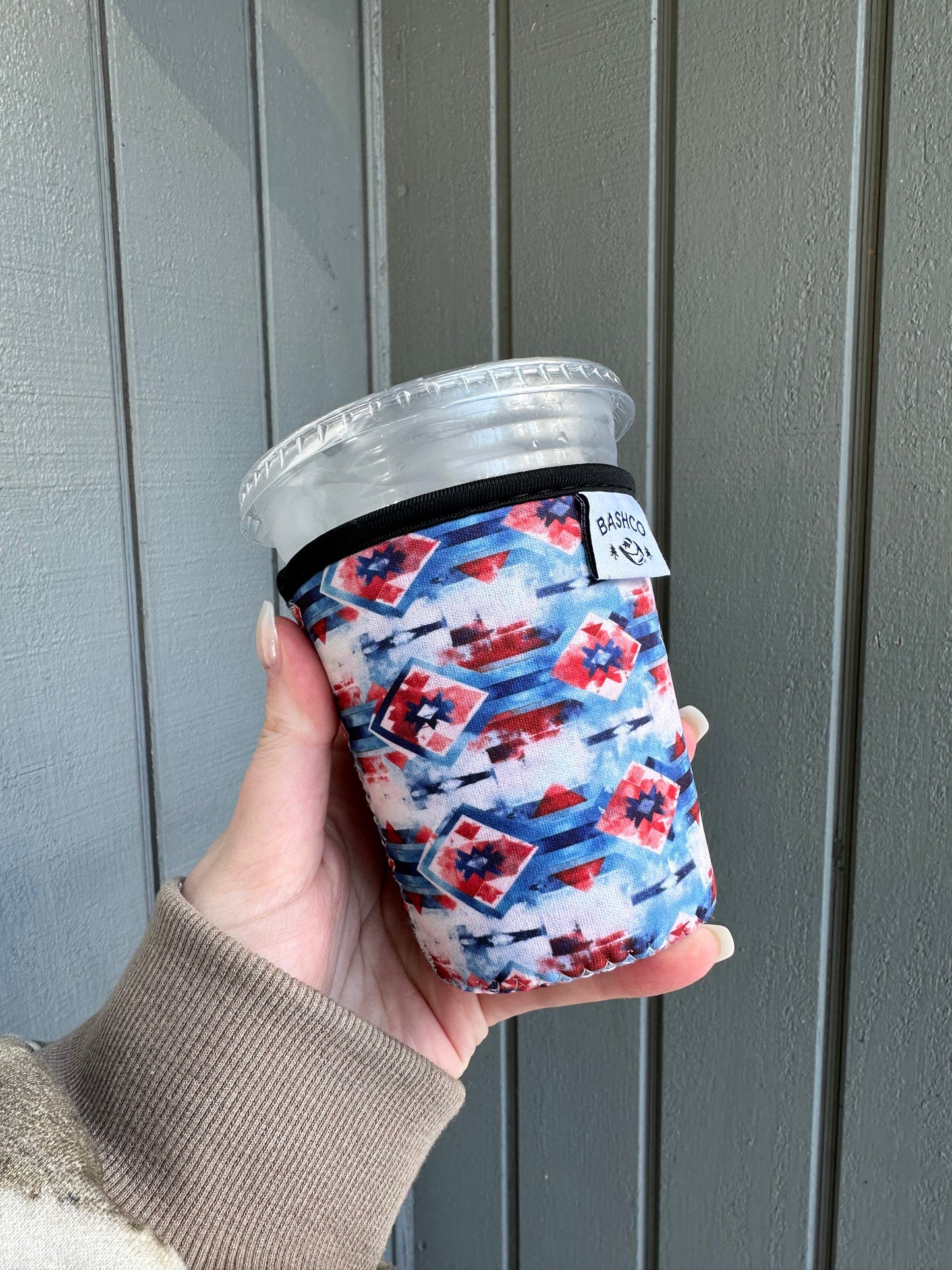 Blue Southwest Patterned Coffee Sleeve | Western Coffee Sleeve BashDesignsCo