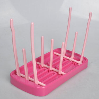 Bottle Dry Rack Baby Bottle Drain Drying Racks Blue Pink Baby Bottle Cleaning Dryer Drainer Storage Drying Rack