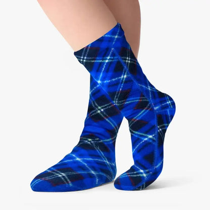 Polar Feet Fleece Socks - Blue Argyle Polar Feet® LLC