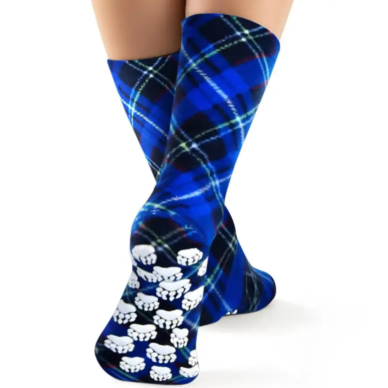 Polar Feet Fleece Socks - Blue Argyle Polar Feet® LLC