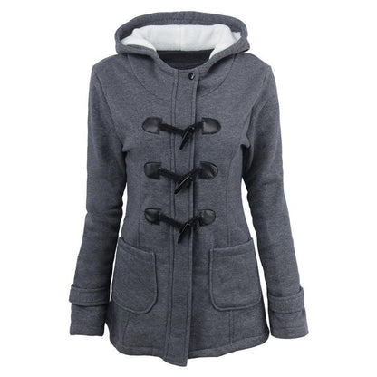 Cow Horn Button Hooded Jacket | Cozy & Stylish for the Modern Cowgirl Country in My Heart