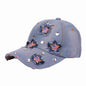 American Flag Distressed Denim Baseball Cap Country in My Heart