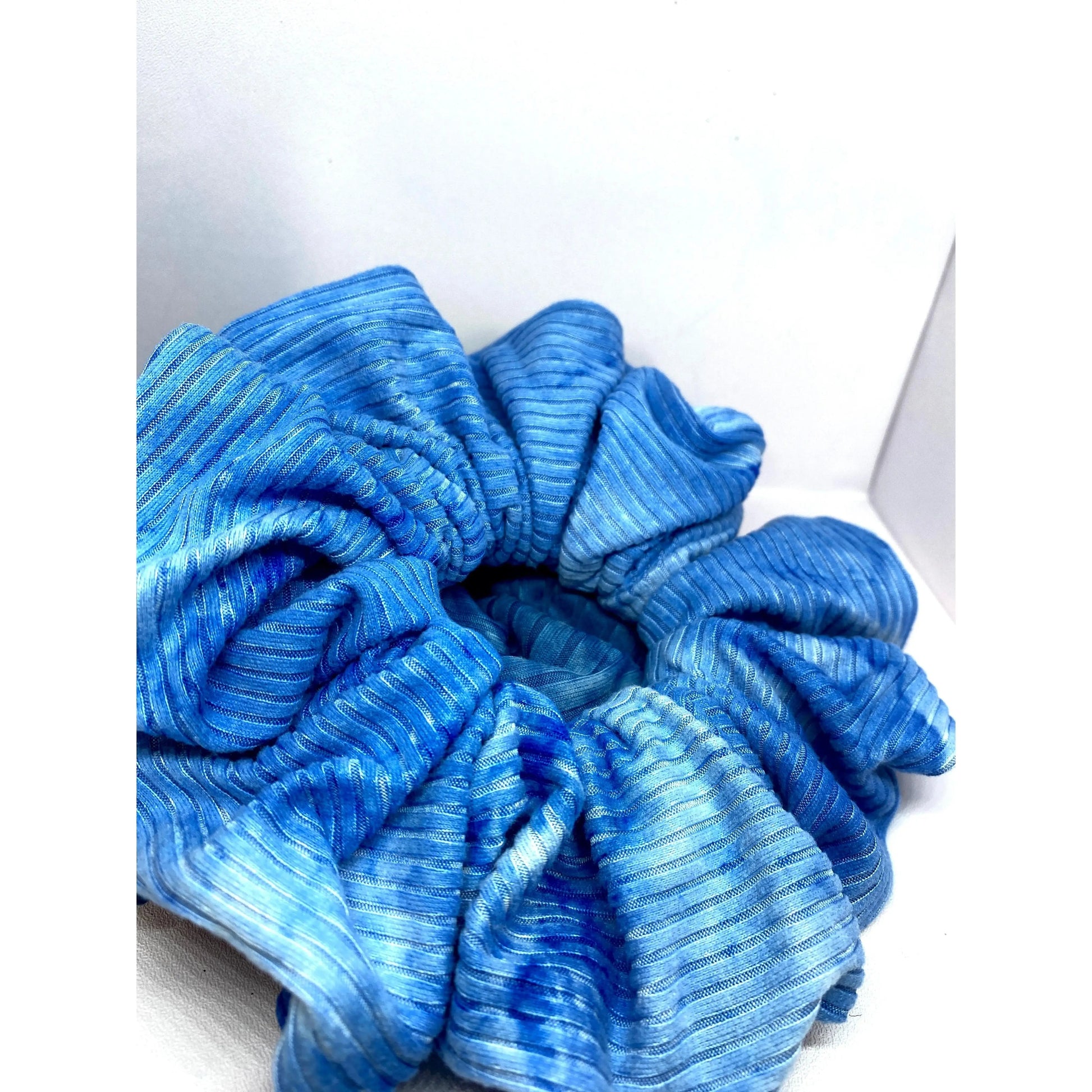 Blue Tie Dye Ribbed Scrunchie Enchanted Scrunch