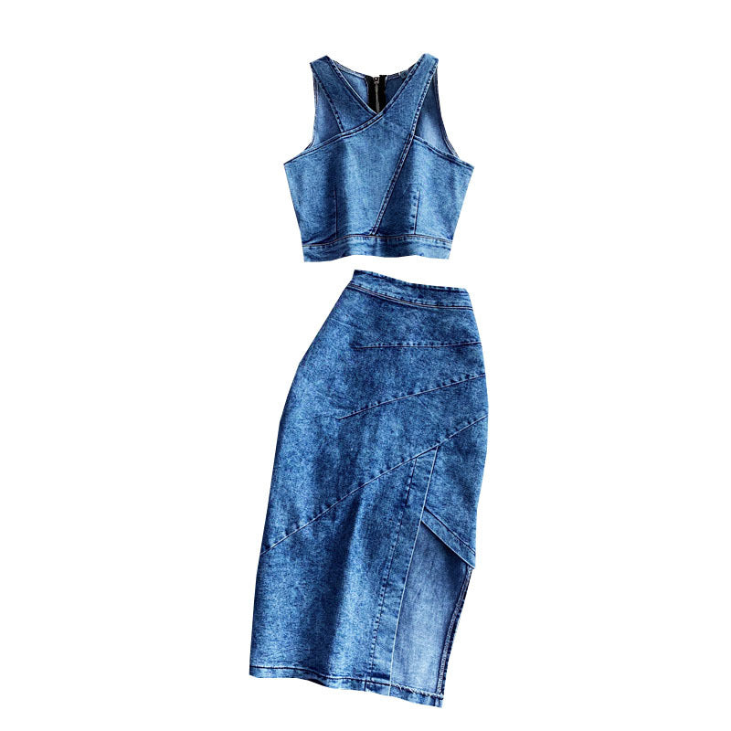 Indigo Chic Criss-Cross Denim Set Country in My Heart