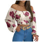 Off Shoulder Cross Tie Long Sleeve Top | Sexy & Trendy Cowgirl Look Country in My Heart