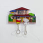 Crayon Shin chan couple keychain refrigerator sticker Simpson family flying house travel notes mobile castle couple pendant