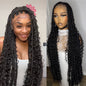 Black Boho knotless braids large knots HOL stores