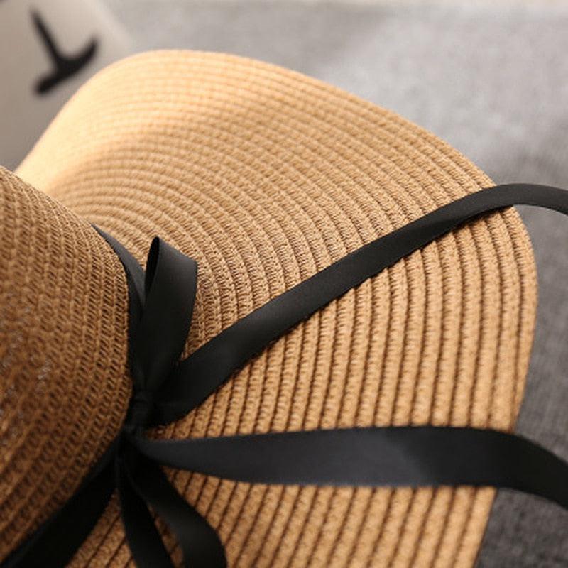 La Dolce Vita Straw Hat - Stylish Italian Summer Sun Hat with Ribbon Tie Country in My Heart