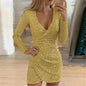 "Elegant V-Neck Sequin Mini Dress – Sexy Tight Fit Party Dress, Glamour for Women" Country in My Heart
