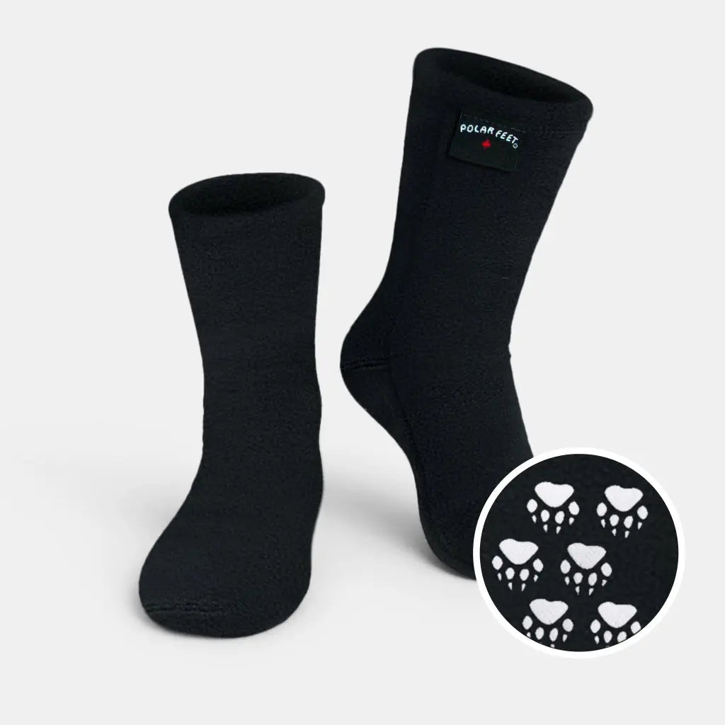 Polar Feet SUPER STRETCHY Fleece Socks - Black Polar Feet® LLC