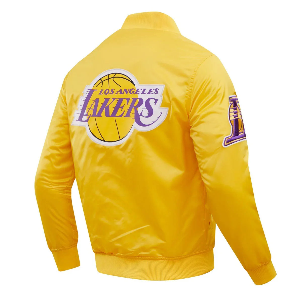 Pro Standard LA Lakers Big Logo Satin Jacket - Gold Denim Exchange