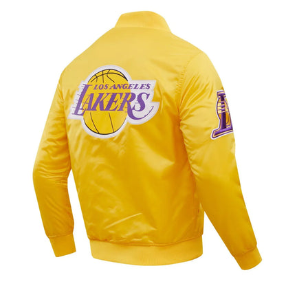 Pro Standard LA Lakers Big Logo Satin Jacket - Gold Denim Exchange