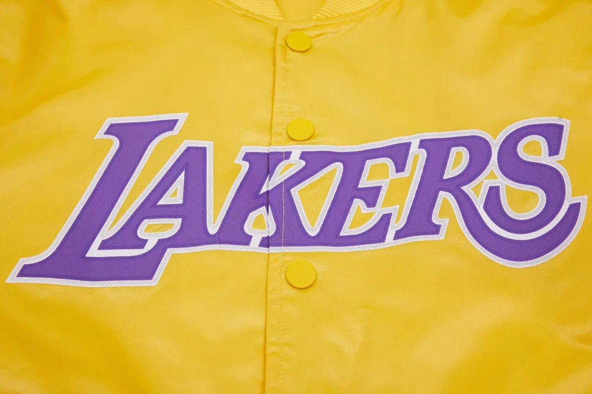 Pro Standard LA Lakers Big Logo Satin Jacket - Gold Denim Exchange