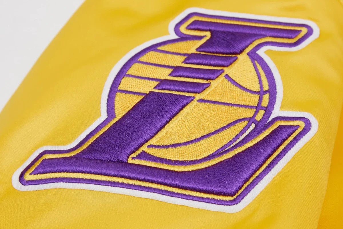 Pro Standard LA Lakers Big Logo Satin Jacket - Gold Denim Exchange