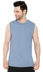 Men’s Sleeveless Crew Neck T-Shirt – Regular Fit, Heavier Cotton Blend Jersey with Chest Pocket TURTLE BAY APPAREL