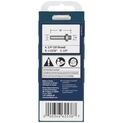 BOSCH 82816MC 1/4 In. Mortising Arbor (Router Bit) VM Hardware