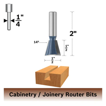 BOSCH 84703MC 14å¡ x 1/2 In. Carbide Tipped Dovetail Bit (Router Bit) VM Hardware