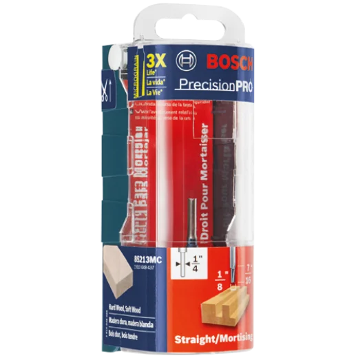 BOSCH 85213MC 1/8 In. x 1/2 In. Solid Carbide Double-Flute Straight Router Bit VM Hardware