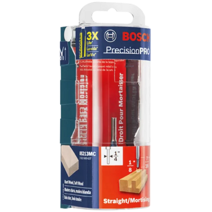 BOSCH 85213MC 1/8 In. x 1/2 In. Solid Carbide Double-Flute Straight Router Bit VM Hardware