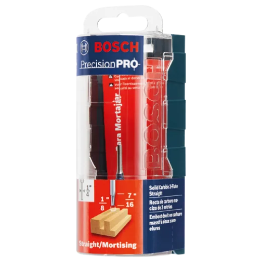 BOSCH 85213MC 1/8 In. x 1/2 In. Solid Carbide Double-Flute Straight Router Bit VM Hardware