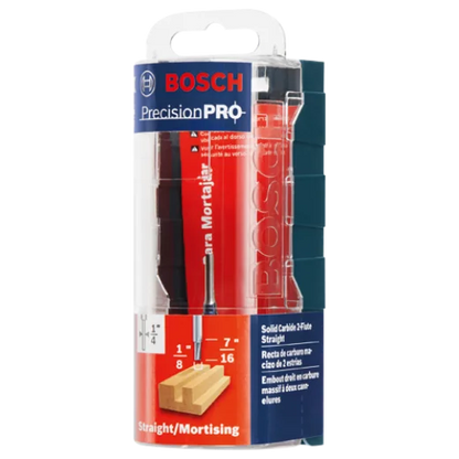 BOSCH 85213MC 1/8 In. x 1/2 In. Solid Carbide Double-Flute Straight Router Bit VM Hardware
