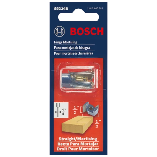 BOSCH 85234B 1/2 In. x 1/2 In. Carbide-Tipped Hinge Mortising Router Bit VM Hardware