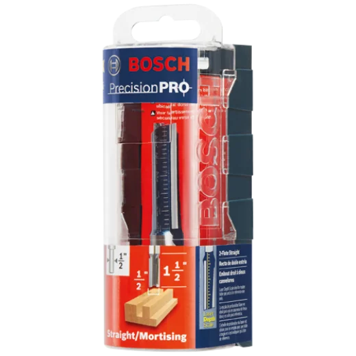 BOSCH 85242MC 1/2 In. x 1-1/2 In. Carbide-Tipped Double-Flute Straight Router Bit VM Hardware