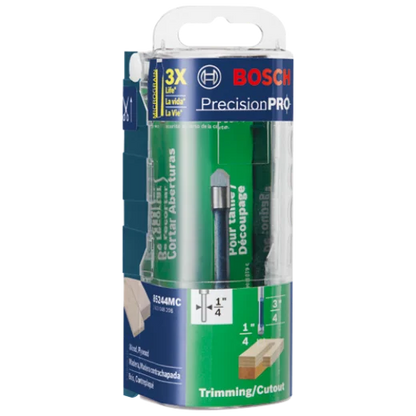 BOSCH 85244MC 1/4 In. x 3/4 In. Carbide-Tipped Single-Flute Pilot Panel Concave Router Bit VM Hardware
