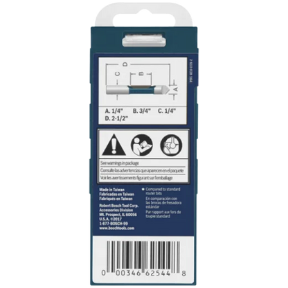 BOSCH 85244MC 1/4 In. x 3/4 In. Carbide-Tipped Single-Flute Pilot Panel Concave Router Bit VM Hardware