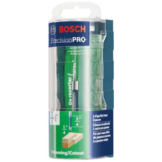 BOSCH 85244MC 1/4 In. x 3/4 In. Carbide-Tipped Single-Flute Pilot Panel Concave Router Bit VM Hardware